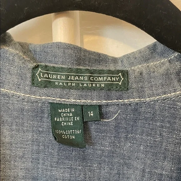 Ralph Lauren Chambray Blue Long Sleeve Dress - Picture 2 of 6